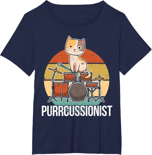 Vista 21 de Funny Percussion Drummer Drumming Drums Saying I Kitten Cat Camiseta, Negro, S