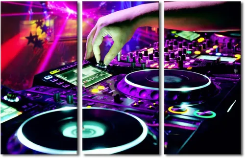 Vista 51 de Lienzo decorativo para pared, diseño de DJ Music Mixes the Track HD impreso en pinturas, 2 piezas, imágenes abstractas para sala de estar, obra