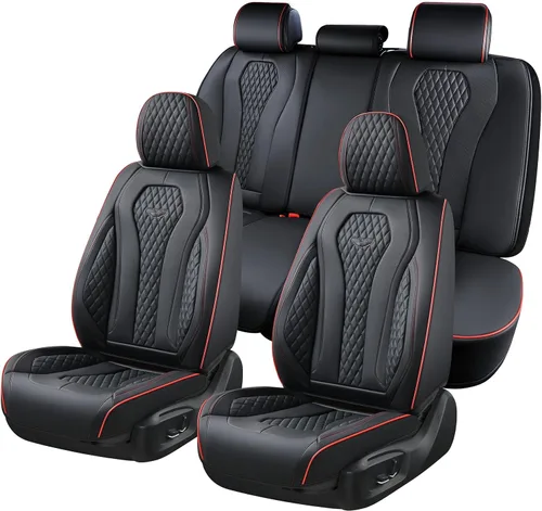 Vista 12 de Coverado Fundas de asiento de automóvil, fundas de asiento delantero, funda de asiento de coche beige, fundas impermeables para asiento