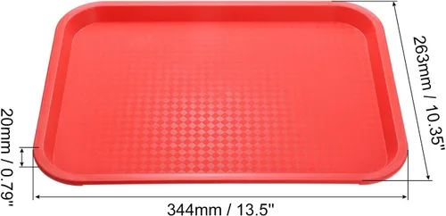 Vista 2 de uxcell Bandejas de plástico de comida rápida a granel de 10 x 14 pulgadas, bandejas rectangulares para servir, bandejas de cafetería, platos