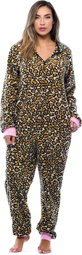Vista 4 de Just Love - Pijama tipo enterizo para adultos con estampado de piel de animal