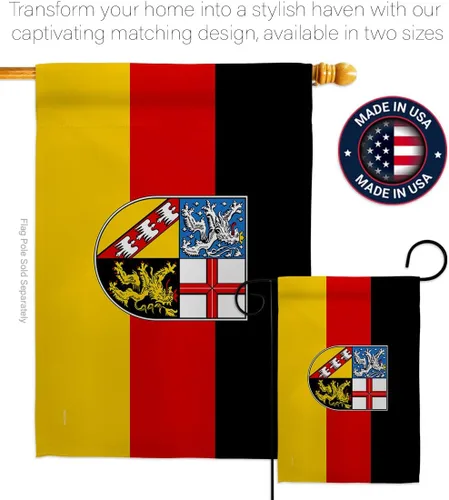 Vista 4 de Americana Home & Garden Bandera de jardín de Saarland, Estados de Alemania, territorio de Europa Central, historia antigua, país, área particular