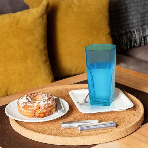 Vista 2 de Top-spring Vaso de Agua de Plástico Reutilizable de 20 Onzas, Vasos Transparentes Irrompibles para Beber, Sin BPA, Juego de 6 Vasos Azules