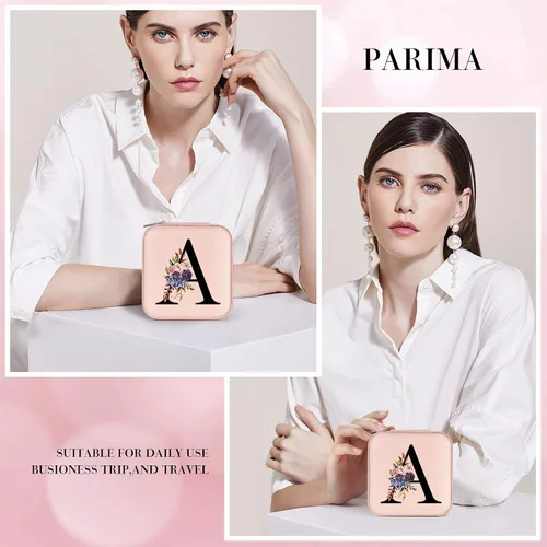 Vista 4 de Parima Joyero de viaje, organizador de joyas, pequeño estuche de viaje para mujer, mini joyero de viaje, estuche de joyería de viaje, estuche
