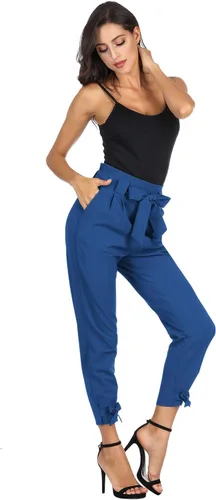 Vista 3 de GRACE KARIN - Pantalón deportivo tipo lápiz para mujer, diseño informal de tiro alto para el trabajo, con lazo y bolsillos