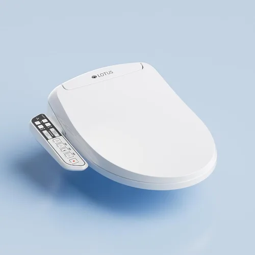 Vista 4 de Lotus Hygiene Systems ATS-500. Asiento para inodoro con tapa inteligente, climatizada con temperatura regulable. Color blanco.