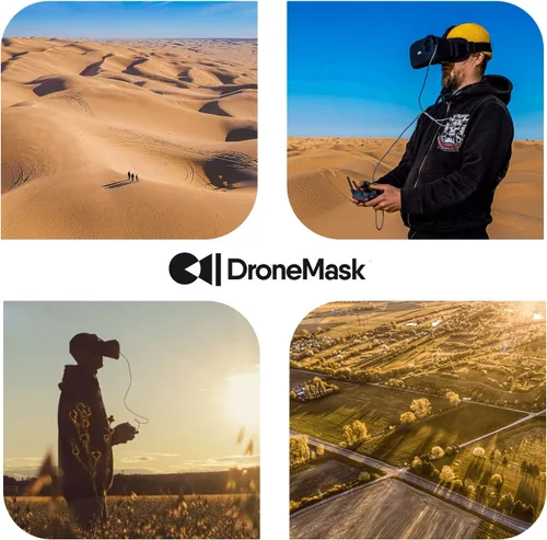 Vista 9 de DroneMask 1 Gafas FPV patentadas con lentes Unibody Auriculares VR inmersivos para drones DJI