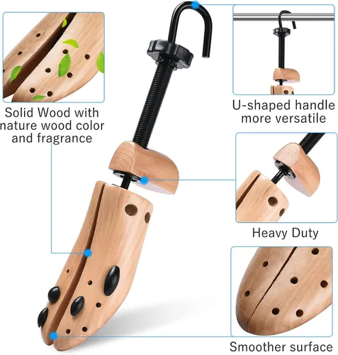 Vista 4 de Camilla profesional bidireccional de madera de cedro para hombres o mujeres zapatos