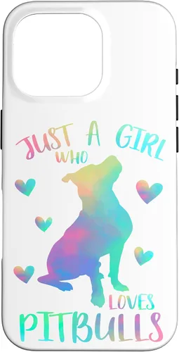 Vista 20 de Just a Girl Who Loves Pitbulls Watercolor Cute Pitbull Case for iPhone 17