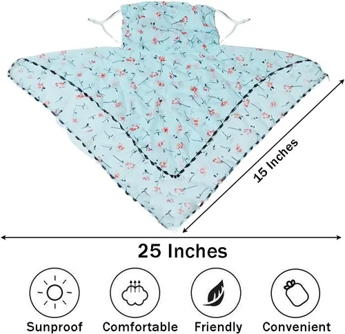 Vista 6 de OULIGET Bufanda floral de protección solar para mujer, máscara de gasa con protección ajustable, bandana protectora de cuello de seda helada
