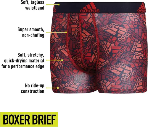Vista 2 de adidas Kids-Boy's Performance Boxer Briefs Underwear (4-Pack)