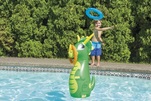 Vista 6 de Toysmith Tricera-Toss - Juguete inflable para lanzar anillos de piscina