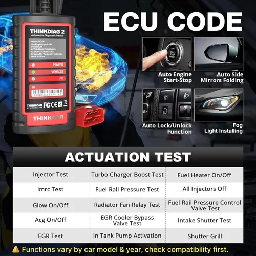 Vista 3 de Thinkdiag2 - Escáner de diagnóstico OBD2 de control bidireccional para iOS y Android, escaneo Bluetooth con protocolo CAN-FD, AutoVIN, prueba