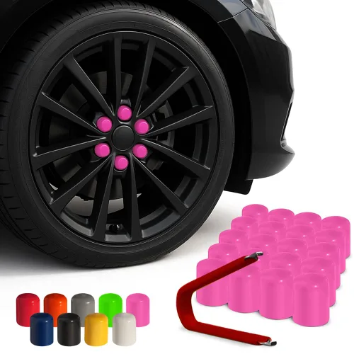 Vista 13 de ColorLugs Tapón de llanta de vinilo Negro Tapa de tuerca de rueda de ajuste flexible Para 17 mm Paquete de 20 Incluye extractor de lujo