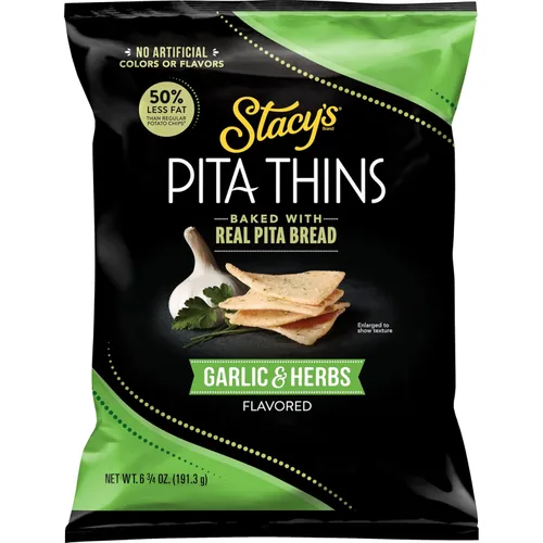 Vista 9 de Stacy's Pita Thins, cinco quesos, sin colores ni sabores artificiales, bolsa de 6.75 onzas