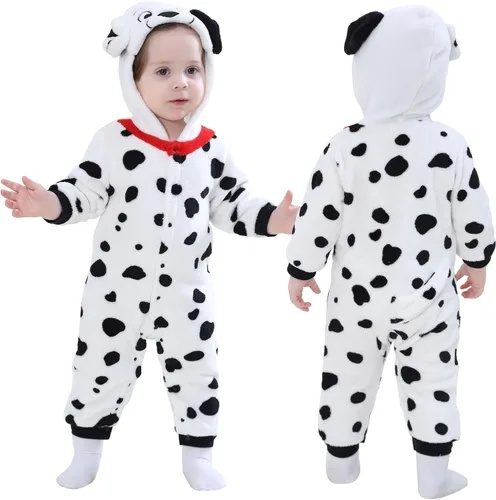 Vista 10 de TONWHAR Animal Costume for Infants & Toddlers - Boys & Girls One-Piece Romper Jumpsuit for Halloween & Daily Playwear Pink Dinosaur