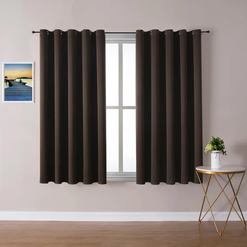 Vista 94 de ChrisDowa - Cortinas cortas para ventana de 40 pulgadas para dormitorio - Cortinas cortas con ojales y aislamiento térmico para oscurecer