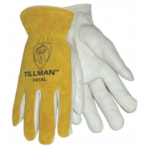 Vista 2 de John Tillman and Co. Grandes 11" Guantes de soldador TrueFit sin forro de piel de cabra de grano superior Pearl y Black con Kevlar de Dupont, puño