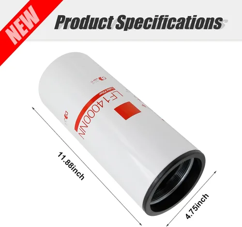 Vista 4 de UOIENRT LF14000NN 14000NN Filtro de lubricante de filtro de aceite, repuesto para motores diesel Cummins ISX ISM QSX QST X15 M11 LF9080 LF9001