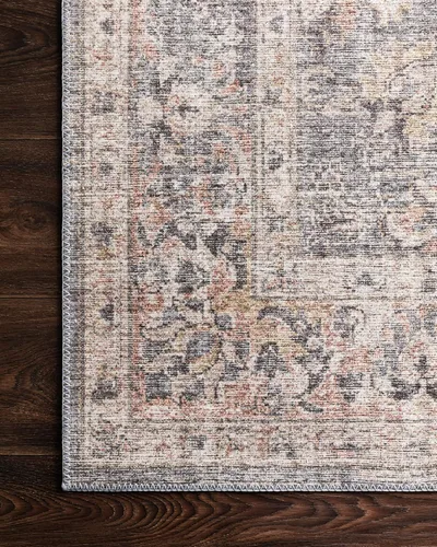 Vista 6 de Loloi Skye Collection SKY-01 - Alfombra de pasillo color gris/albaricoque, 2'-6" x 10'-0