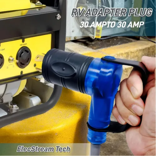 Vista 6 de Adaptador de corriente para autocaravana de 30 amperios, enchufe de bloqueo giratorio de 4 clavijas, convertidor resistente L14-30P a TT-30R
