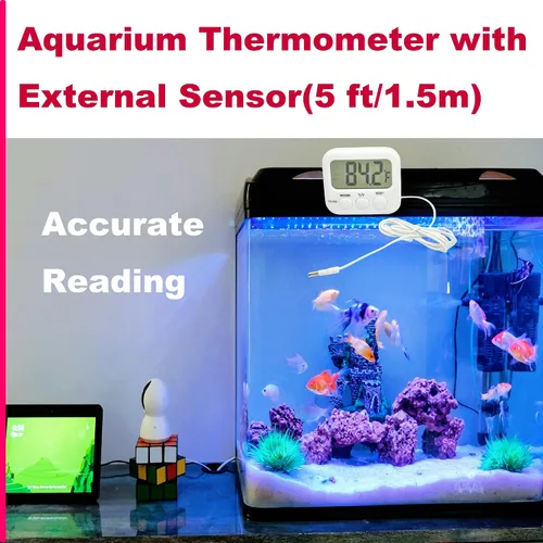 Vista 4 de Termómetro digital pequeño TA358 Celsius/Fahrenheit, medidor de temperatura para interiores/exteriores con sonda de sensor de 1.5M/5 pies