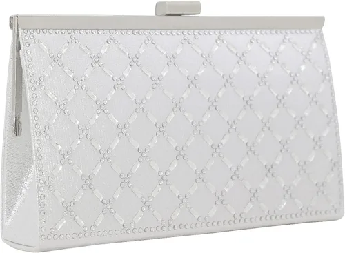 Vista 2 de Bolso de mano de metal con asa superior para mujer
