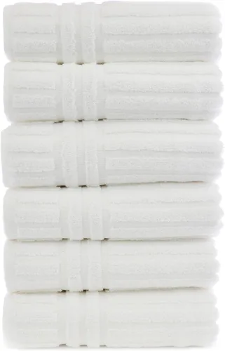 Vista 2 de BC BARE COTTON Toallas de lujo a rayas para hotel y spa (toalla de baño, juego de 4, negro)