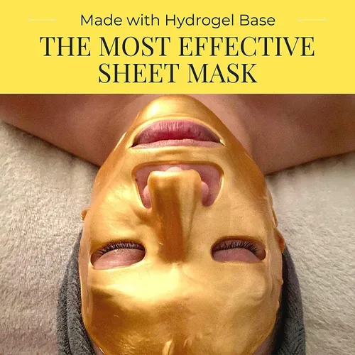 Vista 2 de Doppeltree Máscara facial dorada – Mascarillas de hidrogel prémium para cuidado de la piel y belleza, hidratante y antienvejecimiento – Mascarilla