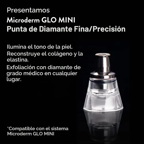 Vista 2 de Microderm GLO Microderm GLO - Puntas de microdermoabrasión de diamante de primera calidad, accesorios de acero inoxidable de grado médico