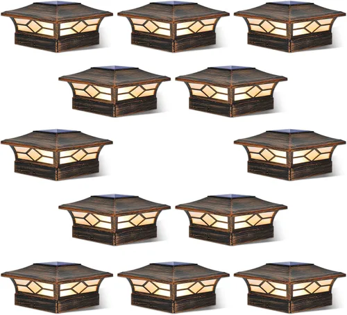Vista 17 de Luces Solares para Tapas de Postes Exteriores Paquete de 4, Impermeables, Alimentadas por Energía Solar, Luces para Postes de Terraza y Valla