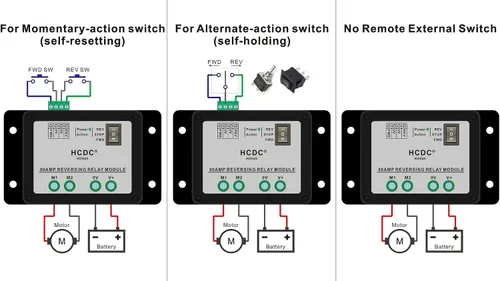 Vista 2 de DC12V Módulo de relé de avance y retroceso de 80 amperios para motor/actuador lineal, módulo de relé de marcha atrás