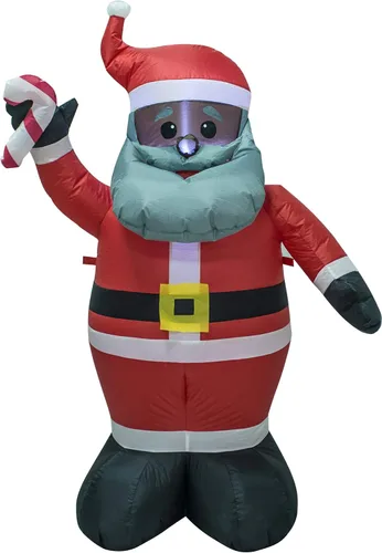 Vista 8 de AJY - Papá Noel inflable de 4 pies con luces LED para interior y exterior, decoración navideña linda y divertida para fiestas, exhibición de fiesta