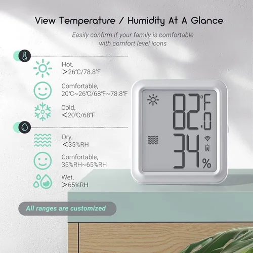 Vista 3 de INKBIRD Higrómetro WiFi IBS-TH3-PLUS Sensor de humedad de temperatura con pantalla