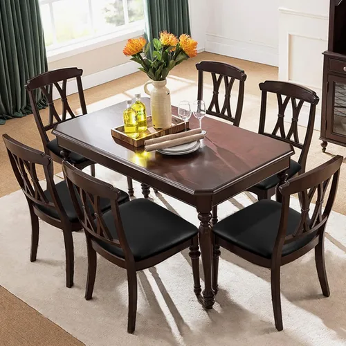 Vista 2 de Fuloon Fundas de asiento para sillas de comedor 4 piezas, funda de cojín de asiento de cuero sintético sólido impermeable y resistente al aceite