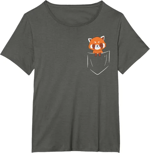 Vista 58 de Funny Red Panda In Pocket - Camiseta con bolsillo, Negro, S