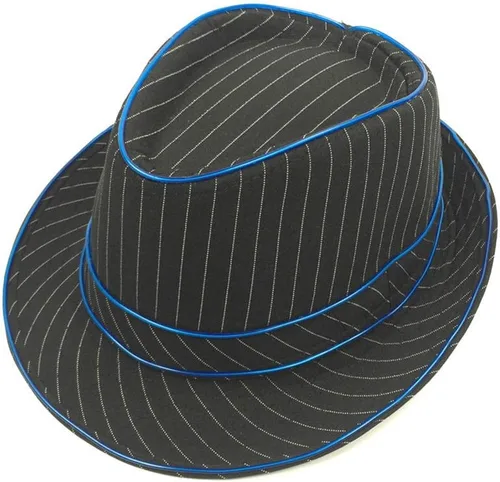 Vista 3 de Sombrero de jazz intermitente Fedora para actuación en escenario Halloween vestido de fantasía fiesta temática 1.5V LED