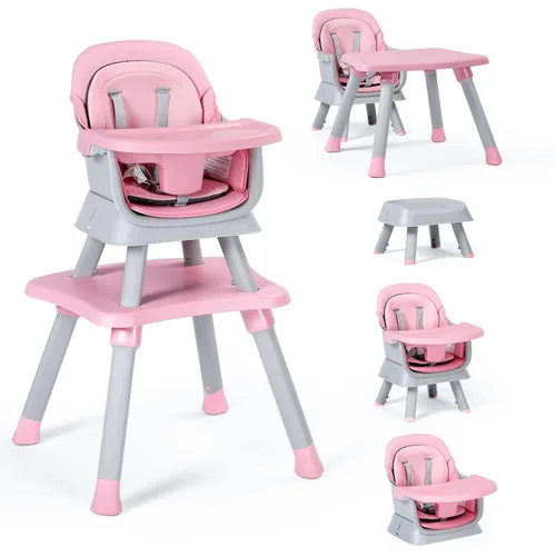 Vista 13 de TODEFULL Silla Alta para Bebé, Sillas Altas Convertibles 8 en 1 para Bebés y Niños, Asiento Elevador para Comer/Mesa de Bloques de Construcción