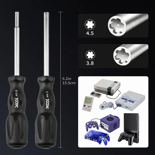 Vista 4 de XOOL Kit de destornilladores Nintendo Gamebit, juego de herramientas de reparación Triwing 17 en 1 para Switch, Joy-Con, Game Boy, NES SNES Wii DS