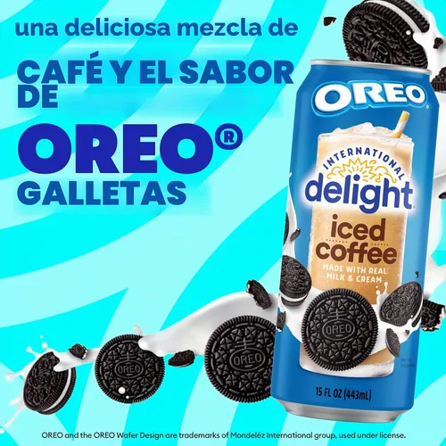 Vista 4 de International Delight Café helado, galletas Oreo, 15 onzas líquidas, paquete de 12
