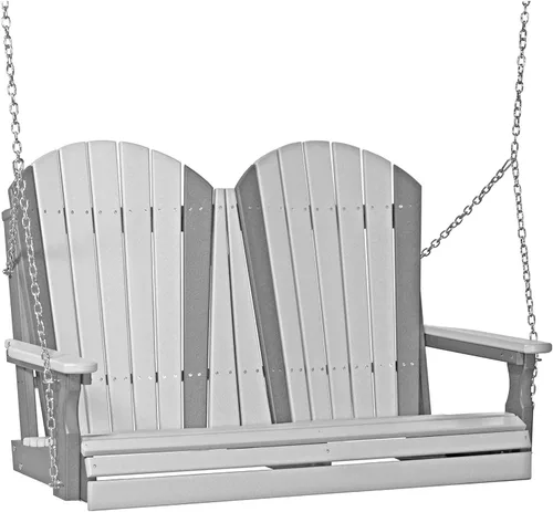 Vista 23 de LuxCraft Columpio Adirondack de 4' - Disponible en 22 colores Caoba antigua