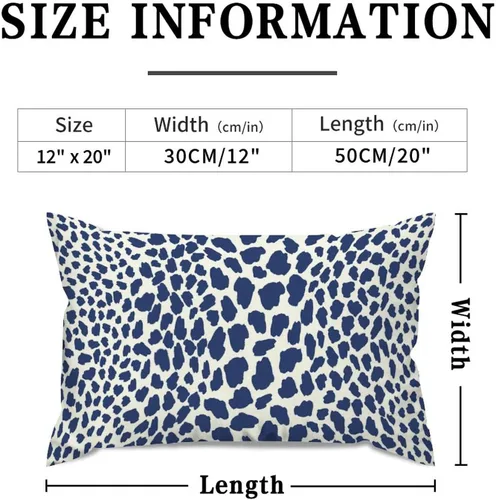 Vista 2 de ArogGeld Funda de almohada de lino azul con estampado de leopardo, diseño de vaca, diseño de animales de granja, color azul marino, guepardo