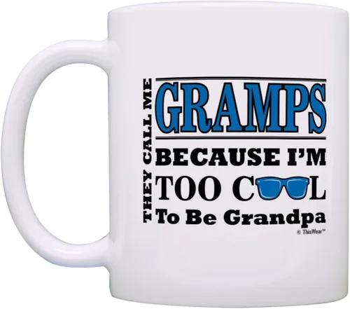 Vista 3 de ThisWear Regalo del Día del Padre para abuelos demasiado geniales para ser un abuelo, regalo de gafas de sol de 11 onzas, taza de café de cerámica