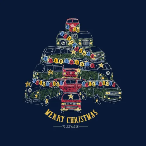 Vista 2 de Volkswagen Camiseta Camper Christmas Tree para hombre