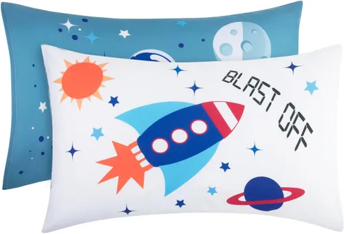 Vista 13 de Everyday Kids Paquete de 2 fundas de almohada de tamaño estándar para almohadas de 20 x 26 pulgadas, 100% microfibra suave y transpirable, perfectas