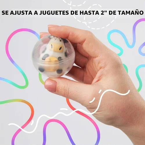 Vista 4 de Máquina expendedora de cápsulas redondas, 100 unidades, 2 pulgadas, cápsulas de máquina de chicles a granel, contenedor transparente a granel
