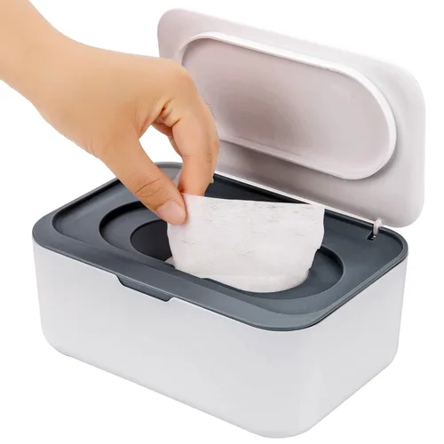 Vista 9 de Dispensador de toallitas para bebés, soporte para toallitas para bebés y adultos, mantiene el tejido húmedo fresco, funda de toallitas