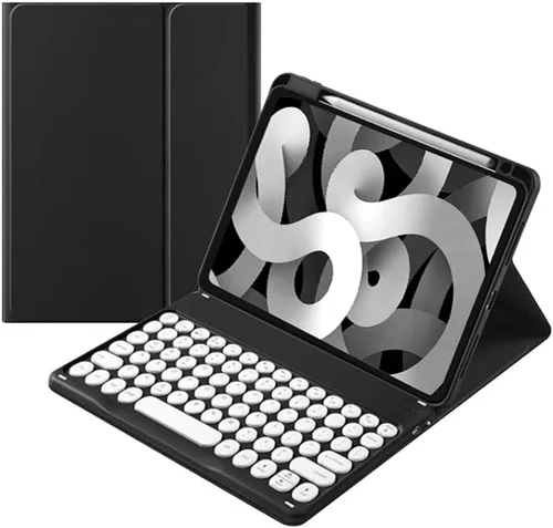 Vista 2 de kaitesi Funda de teclado para iPad de 9ª/8ª/7ª generación de 10.2", teclado Bluetooth inalámbrico desmontable con ratón, funda inteligente tipo