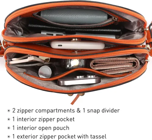Vista 5 de Dasein - Bolso de hombro para mujer con cremallera y múltiples bolsillos
