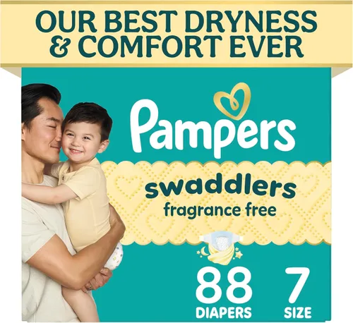 Vista 51 de Pampers Pañales Swaddlers, talla 4 (15-34 libras), 150 unidades, sin fragancia, hipoalergénicos, absorbentes, recomendados por pediatras, seguros